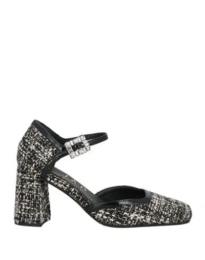 J.a.p. Jose Antonio Pereira J. A.p. Jose Antonio Pereira Woman Pumps Black Size 11 Textile Fibers, Leather