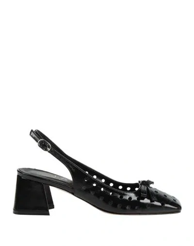 J.a.p. Jose Antonio Pereira J. A.p. Jose Antonio Pereira Woman Pumps Black Size 6 Leather