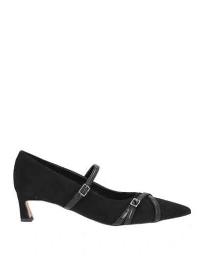 J.a.p. Jose Antonio Pereira J. A.p. Jose Antonio Pereira Woman Pumps Black Size 7 Leather, Synthetic Material