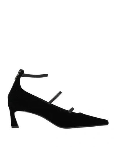 J.a.p. Jose Antonio Pereira J. A.p. Jose Antonio Pereira Woman Pumps Black Size 7 Leather, Textile Fibers