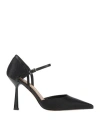 J.a.p. Jose Antonio Pereira J. A.p. Jose Antonio Pereira Woman Pumps Black Size 8 Natural Raffia In Black