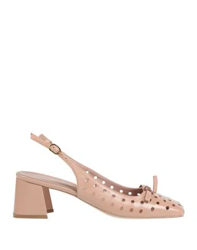 J.a.p. Jose Antonio Pereira J. A.p. Jose Antonio Pereira Woman Pumps Blush Size 9 Leather In Multi