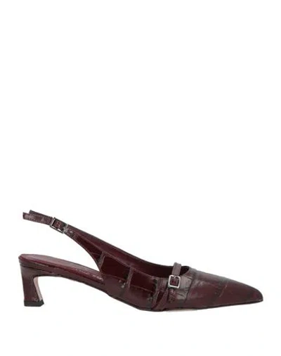 J.a.p. Jose Antonio Pereira J. A.p. Jose Antonio Pereira Woman Pumps Burgundy Size 6 Leather In Red