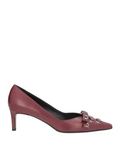 J.a.p. Jose Antonio Pereira J. A.p. Jose Antonio Pereira Woman Pumps Burgundy Size 8 Leather In Multi