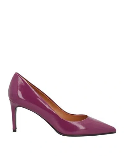 J.a.p. Jose Antonio Pereira J. A.p. Jose Antonio Pereira Woman Pumps Deep Purple Size 11 Leather