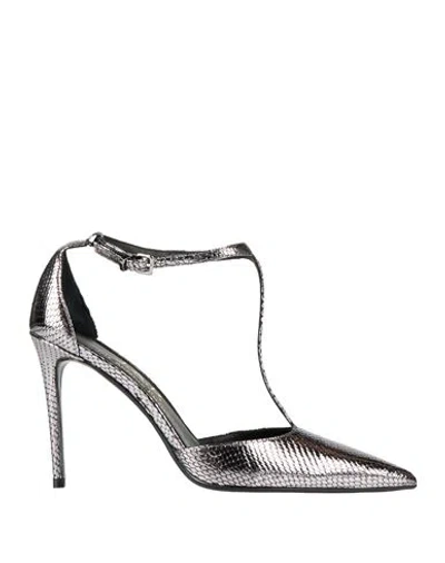 J.a.p. Jose Antonio Pereira J. A.p. Jose Antonio Pereira Woman Pumps Gunmetal Size 8 Leather In Silver