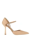 J.a.p. Jose Antonio Pereira J. A.p. Jose Antonio Pereira Woman Pumps Sand Size 6 Natural Raffia In Beige