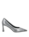 J.a.p. Jose Antonio Pereira J. A.p. Jose Antonio Pereira Woman Pumps Silver Size 8 Leather