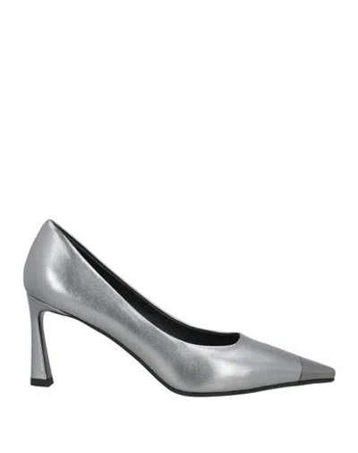 J.a.p. Jose Antonio Pereira J. A.p. Jose Antonio Pereira Woman Pumps Silver Size 8 Leather