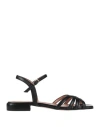 J.a.p. Jose Antonio Pereira J. A.p. Jose Antonio Pereira Woman Sandals Black Size 7 Leather In Black