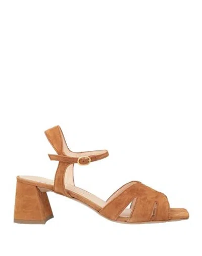 J.a.p. Jose Antonio Pereira J. A.p. Jose Antonio Pereira Woman Sandals Brown Size 8 Leather