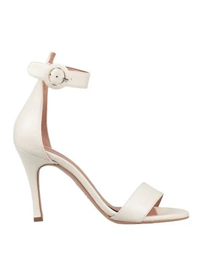 J.a.p. Jose Antonio Pereira J. A.p. Jose Antonio Pereira Woman Sandals Cream Size 7 Leather In White