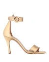 J.a.p. Jose Antonio Pereira J. A.p. Jose Antonio Pereira Woman Sandals Gold Size 7 Leather In Gold