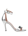J.a.p. Jose Antonio Pereira J. A.p. Jose Antonio Pereira Woman Sandals Silver Size 7 Leather