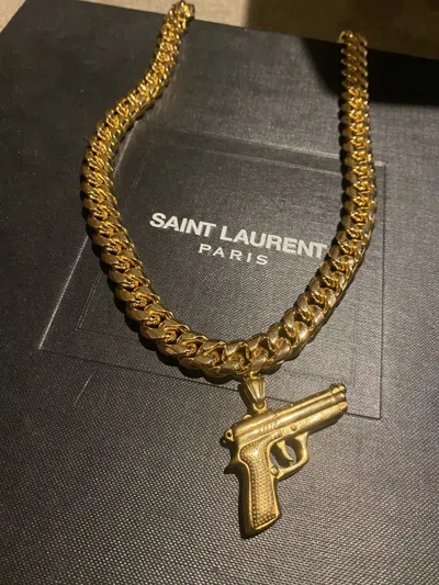 Pre-owned Japanese Brand 18k Gold Plated Pistol Gold Necklace