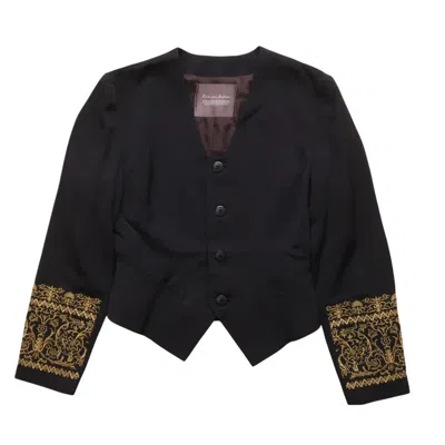 Pre-owned Japanese Brand 1980s Kansai Japan Ethnic Blazer Jacket In Black