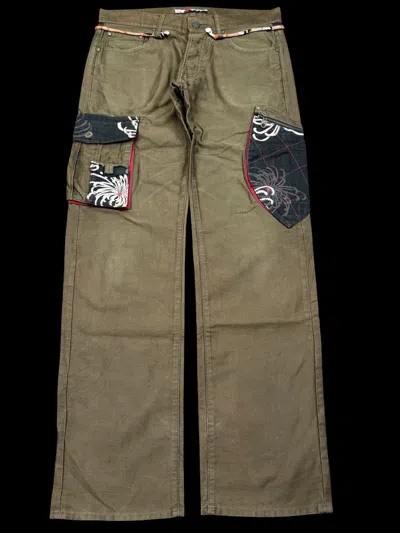 Pre-owned Japanese Brand Artisanalgemstone Japan Streetwear 3d Cargo Pant F727 In Green