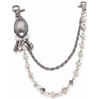 Pre-owned Japanese Brand Dice And Tribe Jean Motor Rock Wallet Chain In Silver