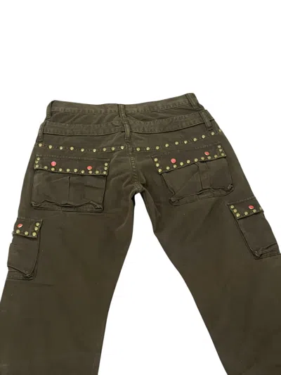 Pre-owned Japanese Brand Double Waist Cargo Pant Wild Khakis Studded Slim 17 In Multi
