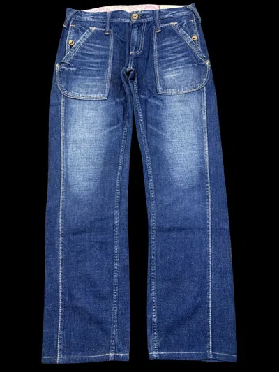 Pre-owned Japanese Brand Japan Styleantgauge Multipocket Two Tones Hybrid Pant F875 In Blue