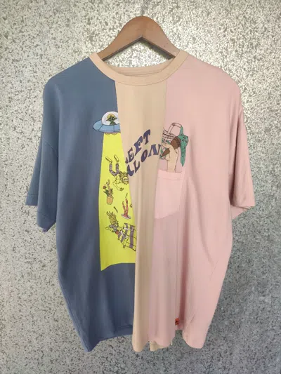 Pre-owned Japanese Brand Left Alone T Shirt Embroidery In Multi