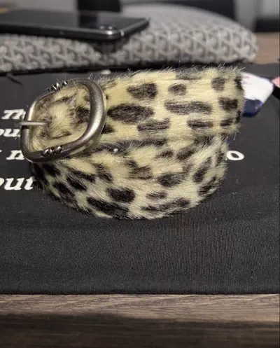 Pre-owned Japanese Brand Leopard Belt In White