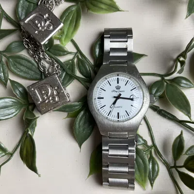 Pre-owned Japanese Brand Minimalistic Archive Quartz Watches 1990s In Silver