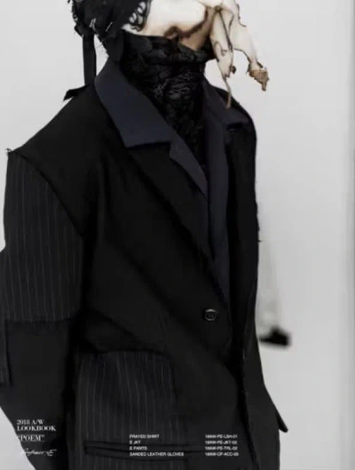 Pre-owned Japanese Brand Professor E 18aw “poem” Blazer In Black