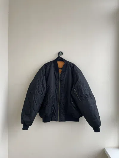 Pre-owned Japanese Brand Vintage Bomber Jacket Ma-1 Military Usa Baggy Hype Retro In Black