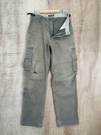Pre-owned Japanese Brand Vintage Japanese Faded Distressed Knee Cargo Pants In Brown