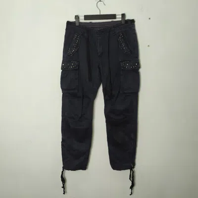 Pre-owned Japanese Brand Vintage Jnby Bondage Cargo Pants Zipper Open Leg In Blue