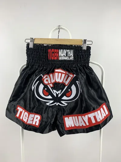 Pre-owned Japanese Brand Vintage Muay Thai Boxing No Fear Shorts In Black