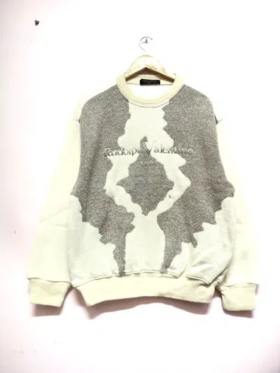 Pre-owned Japanese Brand Vintage Rudolph Valentino Embroidery Knitwear Sweatshirts In White