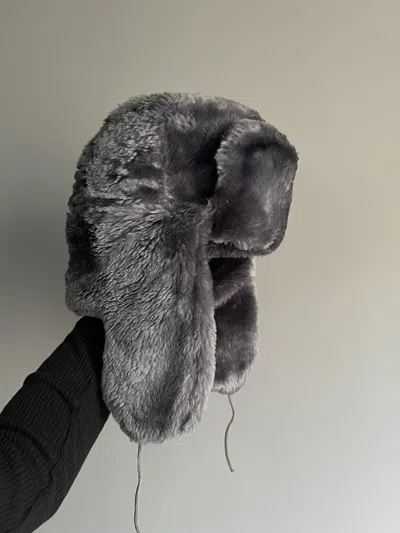 Pre-owned Japanese Brand Vintage Y2k Faux Fur Mohair Ushanka Trapper Hat In Gray