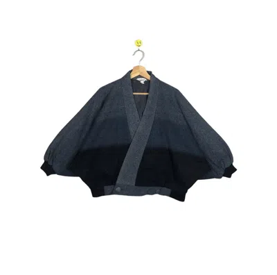 Pre-owned Japanese Brand Vtg Japanese Oribe Wool Knitted Poncho Cloaks Capes Soft In Black