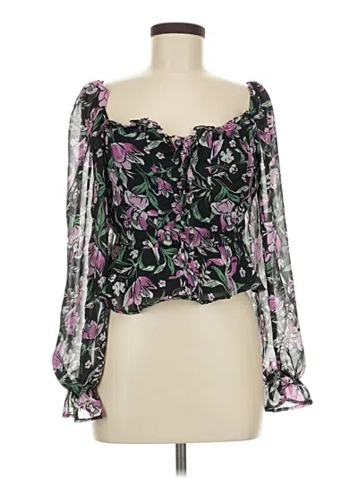 Pre-owned Japna 3/4 Sleeve Blouse In Black