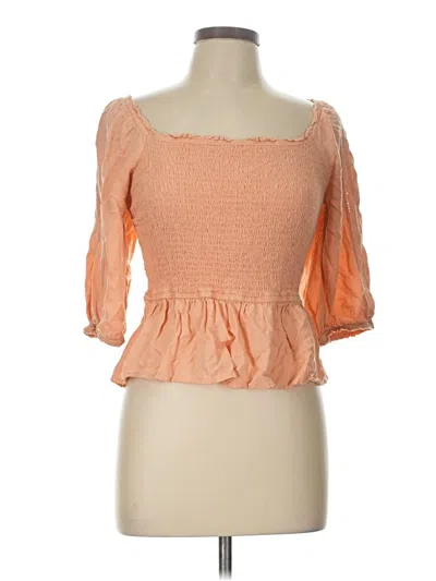 Pre-owned Japna 3/4 Sleeve Blouse In Orange
