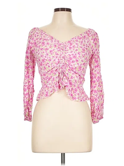 Pre-owned Japna 3/4 Sleeve Blouse In Pink