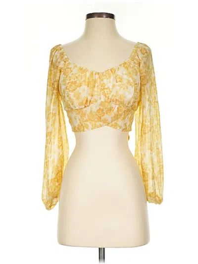Pre-owned Japna 3/4 Sleeve Blouse In Yellow