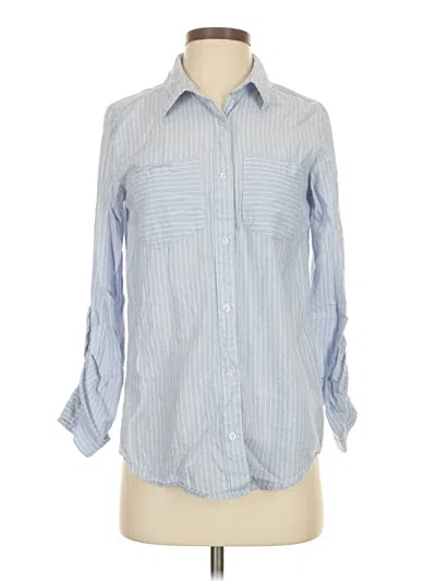 Pre-owned Japna 3/4 Sleeve Button Down Shirt In Blue