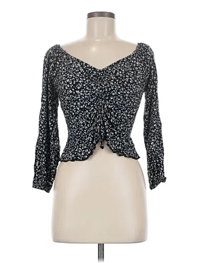 Pre-owned Japna 3/4 Sleeve Top Black Sweetheart Neckline Tops