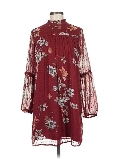 Pre-owned Japna Casual Dress In Burgundy