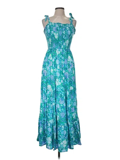Pre-owned Japna Casual Dress In Teal