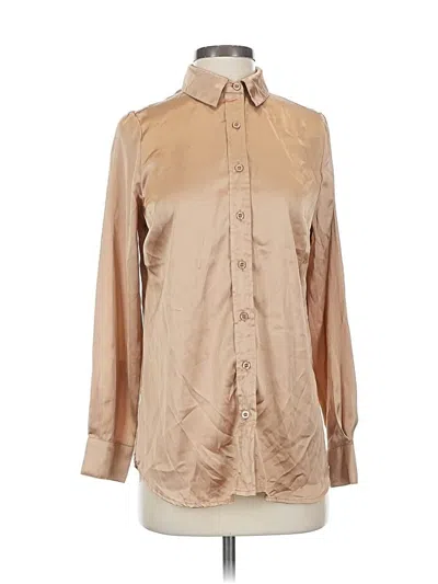 Pre-owned Japna Long Sleeve Blouse In Brown