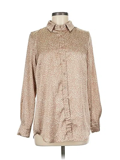 Pre-owned Japna Long Sleeve Blouse In Brown