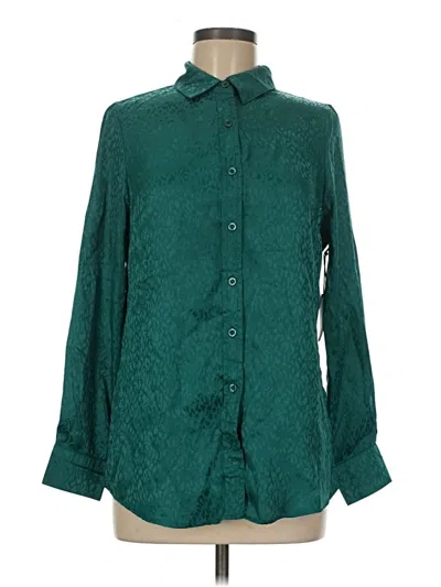 Pre-owned Japna Long Sleeve Blouse In Green