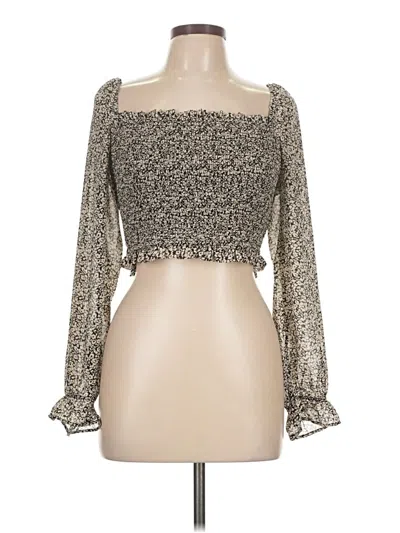 Pre-owned Japna Long Sleeve Blouse In Silver