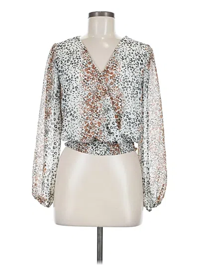 Pre-owned Japna Long Sleeve Blouse In Silver
