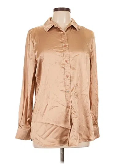Pre-owned Japna Long Sleeve Blouse In Tan