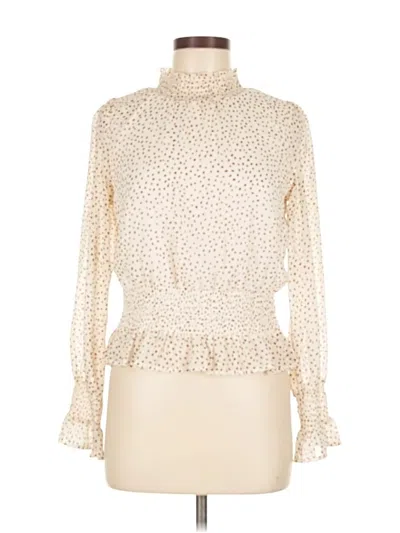 Pre-owned Japna Long Sleeve Blouse In White